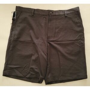 Chaps Golf Chino Type Shorts Solid Black Flat‎ Front Mens Size 40 Inseam 10 NWT